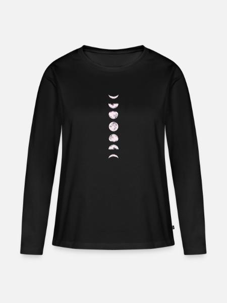 MOND - Frauen Premium Bio Langarmshirt - Schwarz