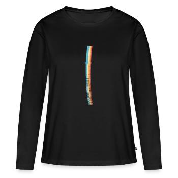 Samurai Japan Katana Ninja Schwert retro Vektor 4 - Frauen Premium Bio Langarmshirt - Schwarz - Vorne - Julia (174cm)