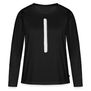 Futhark Alphabet runique Isa - T-shirt manches longues Premium bio Femme - noir - Devant - Julia (174cm)