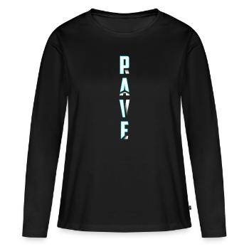 Rave - T-shirt manches longues Premium bio Femme - noir - Devant - Julia (174cm)