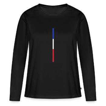 Bleu Blanc Rouge - T-shirt manches longues Premium bio Femme - noir - Devant - Julia (174cm)