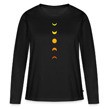 Mondphasen - Frauen Premium Bio Langarmshirt - Schwarz - Vorne - Julia (174cm)