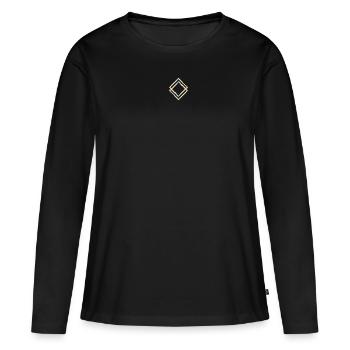 Geo Loop - Women's Premium Organic Long Sleeve Shirt - black - Front - Julia (174cm)