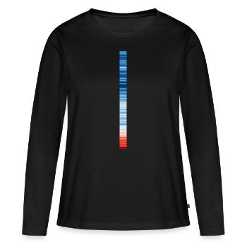 Warming Stripes | Scientists for Future - T-shirt manches longues Premium bio Femme - noir - Devant - Julia (174cm)