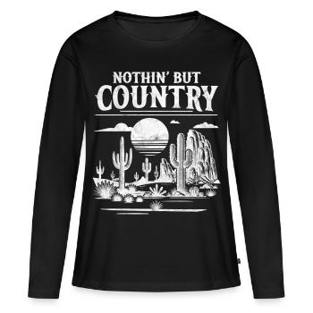Rien que la campagne - T-shirt manches longues Premium bio Femme - noir - Devant - Julia (174cm)