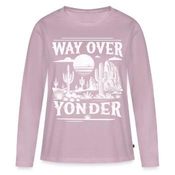 Weit drüben - Frauen Premium Bio Langarmshirt - Altrosa - Vorne - Julia (174cm)