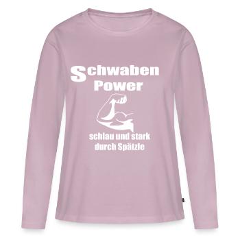 Schwaben Power-smart et fort Spätzle humour amusant - T-shirt manches longues Premium bio Femme - rose poudré - Devant - Julia (174cm)