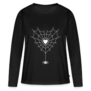 Araignée dans une toile d’araignée - T-shirt manches longues Premium bio Femme - noir - Devant - Julia (174cm)