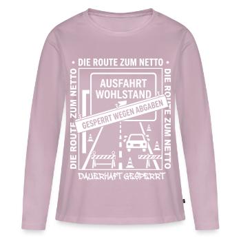 Die Route Zum Netto Dauerhaft Gesperrt - Frauen Premium Bio Langarmshirt - Altrosa - Vorne - Julia (174cm)