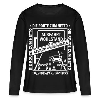 The route to Netto permanently closed - Women's Premium Organic Long Sleeve Shirt - black - Front - Julia (174cm)