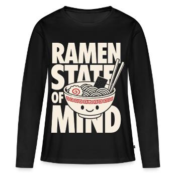 Motif de l’état d’esprit de la ramen Kawaii - T-shirt manches longues Premium bio Femme - noir - Devant - Julia (174cm)