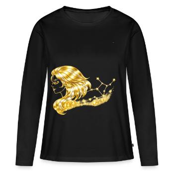 Sternzeichen Jungfrau - Frauen Premium Bio Langarmshirt - Schwarz - Vorne - Julia (174cm)