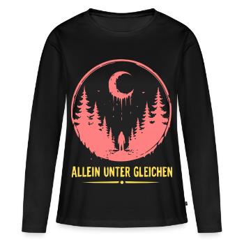 Allein Unter Gleichenwald - Frauen Premium Bio Langarmshirt - Schwarz - Vorne - Julia (174cm)