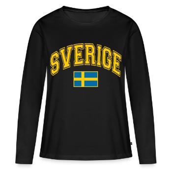 Drapeau de la Suède - T-shirt manches longues Premium bio Femme - noir - Devant - Julia (174cm)