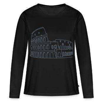 Colisée Rome - T-shirt manches longues Premium bio Femme - noir - Devant - Julia (174cm)