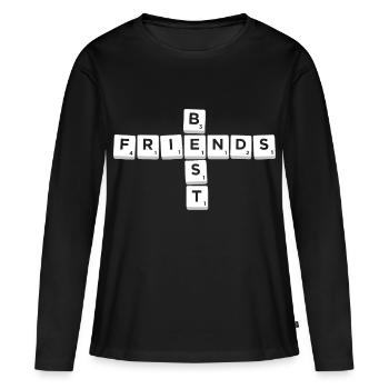Scrabble Best Friends Lettre Tiles - T-shirt manches longues Premium bio Femme - noir - Devant - Julia (174cm)