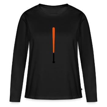 batte baseball - T-shirt manches longues Premium bio Femme - noir - Devant - Julia (174cm)