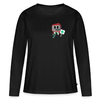 SIE HABEN DIE KONTROLLE - Frauen Premium Bio Langarmshirt - Schwarz - Vorne - Julia (174cm)
