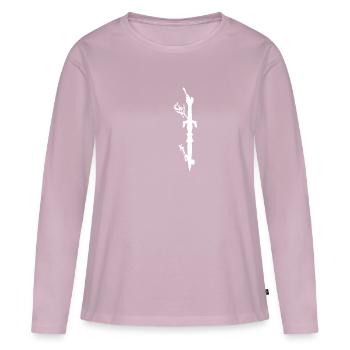Dague à fumer - T-shirt manches longues Premium bio Femme - rose poudré - Devant - Julia (174cm)