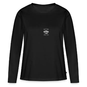 Andrea as motto - Women's Premium Organic Long Sleeve Shirt - black - Front - Julia (174cm)