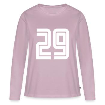 Trikotnummer 29 – Geschenk zum 29-jährigen Jubiläum - Frauen Premium Bio Langarmshirt - Altrosa - Vorne - Julia (174cm)