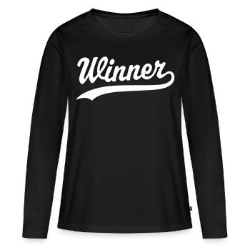 Gewinner - Frauen Premium Bio Langarmshirt - Schwarz - Vorne - Julia (174cm)