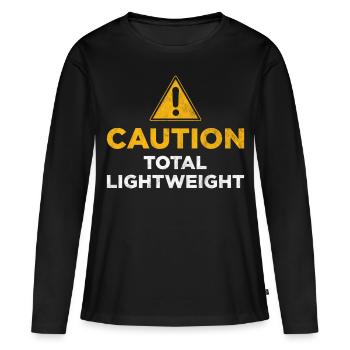 Attention Total Léger - T-shirt manches longues Premium bio Femme - noir - Devant - Julia (174cm)