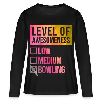 Bowling Bowling Bowling - T-shirt manches longues Premium bio Femme - noir - Devant - Julia (174cm)