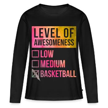 Basketball Basketball Basketball - Frauen Premium Bio Langarmshirt - Schwarz - Vorne - Julia (174cm)