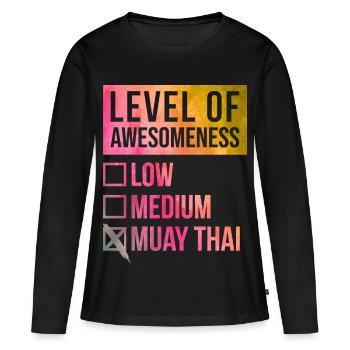 Muay Thai Muay Thai Muay Thai - T-shirt manches longues Premium bio Femme - noir - Devant - Julia (174cm)