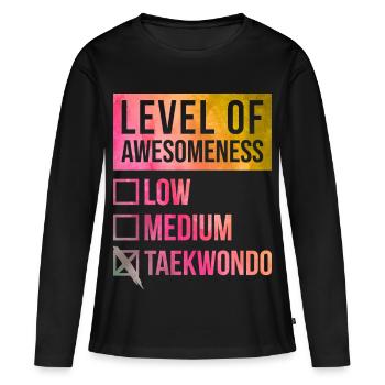 Taekwondo Taekwondo Taekwondo - T-shirt manches longues Premium bio Femme - noir - Devant - Julia (174cm)