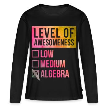 Algèbre Algèbre - T-shirt manches longues Premium bio Femme - noir - Devant - Julia (174cm)