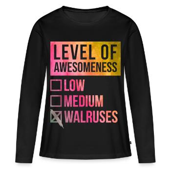 Walross - Frauen Premium Bio Langarmshirt - Schwarz - Vorne - Julia (174cm)