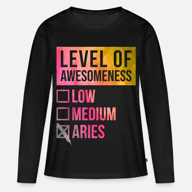 Widder - Frauen Premium Bio Langarmshirt - Schwarz