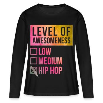 Hip Hop Hip Hop Hip Hop - T-shirt manches longues Premium bio Femme - noir - Devant - Julia (174cm)