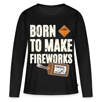 Né pour faire des feux d'artifice - T-shirt manches longues Premium bio Femme - noir - Devant - Julia (174cm)