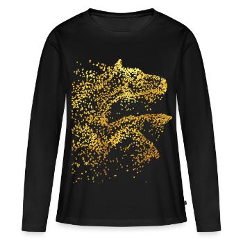 Reiterin - Reitschule - Pferd - Voltigieren Pferde - Frauen Premium Bio Langarmshirt - Schwarz - Vorne - Julia (174cm)