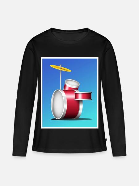 Batterie rouge de dessin animé - T-shirt manches longues Premium bio Femme - noir