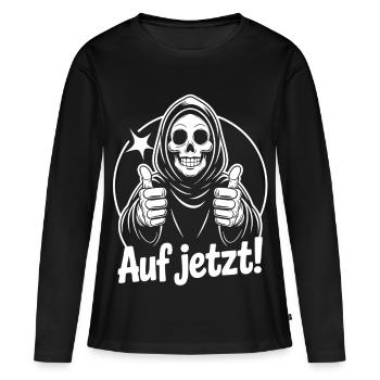 Faucheuse lève le pouce maintenant - T-shirt manches longues Premium bio Femme - noir - Devant - Julia (174cm)