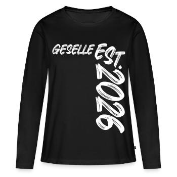 Compagnon fondé en 2026 - T-shirt manches longues Premium bio Femme - noir - Devant - Julia (174cm)