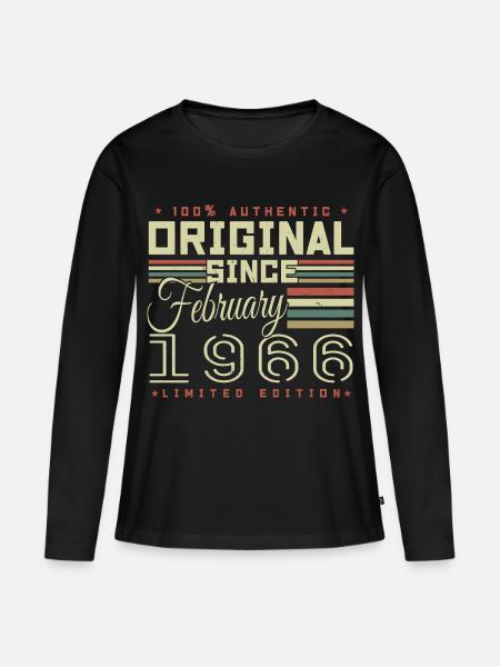Großartig seit Februar 1966 - Frauen Premium Bio Langarmshirt - Schwarz