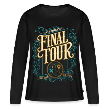 Tournée finale du garçon (design JGA) - T-shirt manches longues Premium bio Femme - noir - Devant - Julia (174cm)