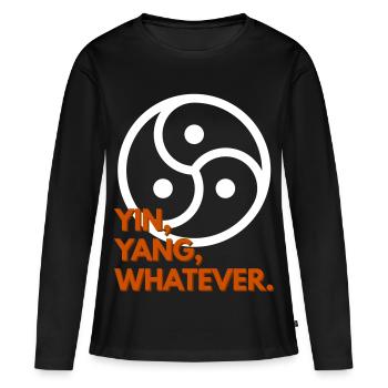 Yin, Yang, Whatever. - Frauen Premium Bio Langarmshirt - Schwarz - Vorne - Julia (174cm)