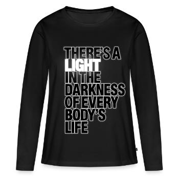 Citation de Rocky Horror Show : Il y a une lumière remastérisée - T-shirt manches longues Premium bio Femme - noir - Devant - Julia (174cm)