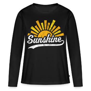 Soleil Soleil - T-shirt manches longues Premium bio Femme - noir - Devant - Julia (174cm)