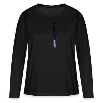 Samurai Katana - Women's Premium Organic Long Sleeve Shirt - black - Front - Julia (174cm)