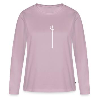 Trident sait - T-shirt manches longues Premium bio Femme - rose poudré - Devant - Julia (174cm)