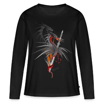 Dragon - Frauen Premium Bio Langarmshirt - Schwarz - Vorne - Julia (174cm)