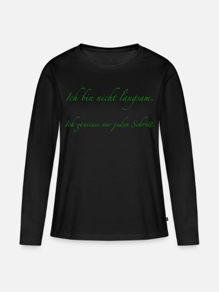 ich bin nicht langsam - Frauen Premium Bio Langarmshirt - Schwarz