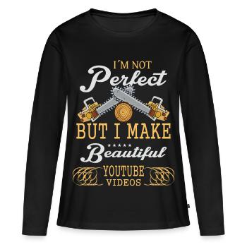 Je ne suis pas parfait, mais - T-shirt manches longues Premium bio Femme - noir - Devant - Julia (174cm)